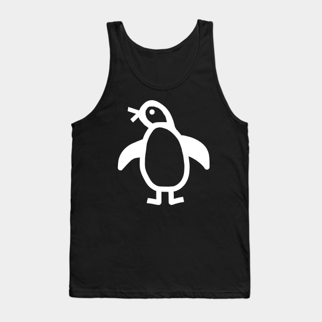 Cute Animals Minimal Penguin White Line Graphic Tank Top by ellenhenryart